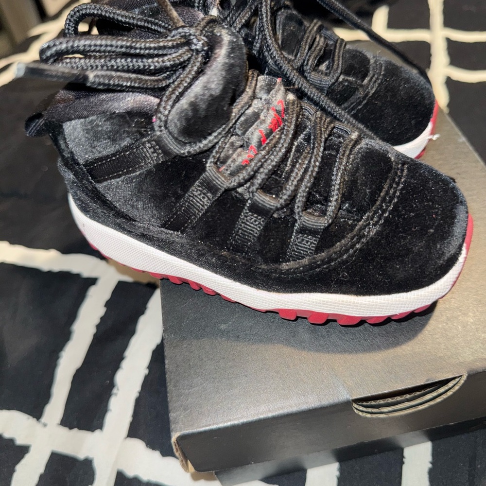 Jordan Black and Red Kids Sneakers